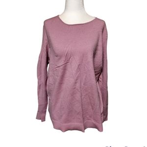 Womans Top Shirt 2Xl Long Sleeve Pink Lavender Polyester Blend Cold Shou…